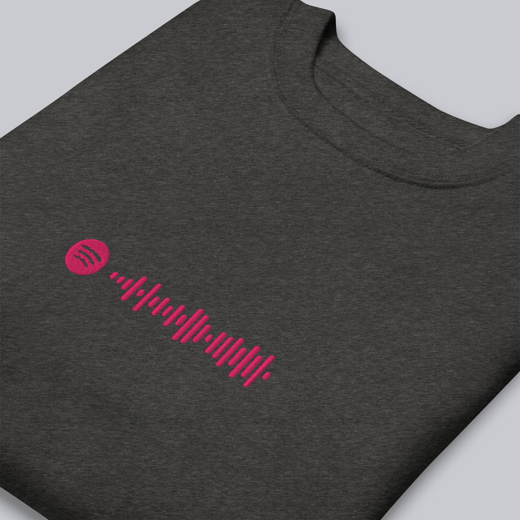 Dark Grey long-sleeve shirt with custom Music Code