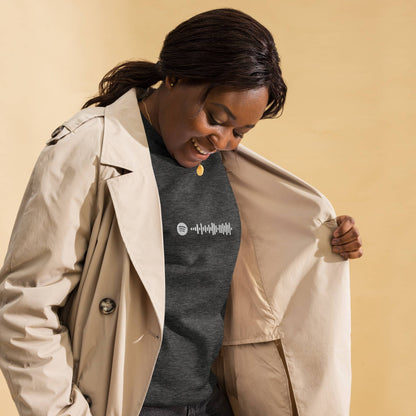 Dark Grey long-sleeve shirt with custom Music Code