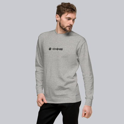 Grey long-sleeve shirt with custom Music Code