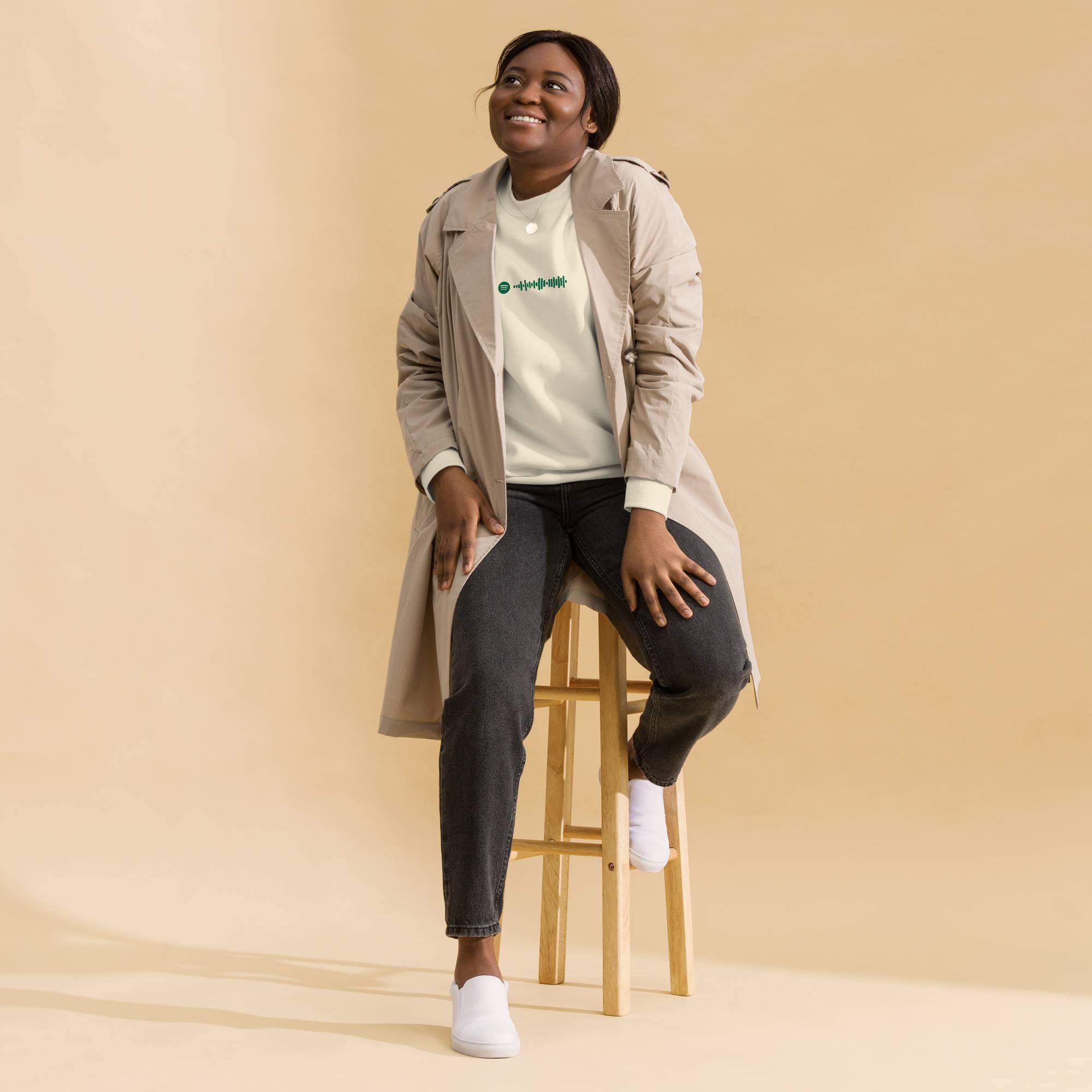Light Yellow long-sleeve shirt with custom Music Code