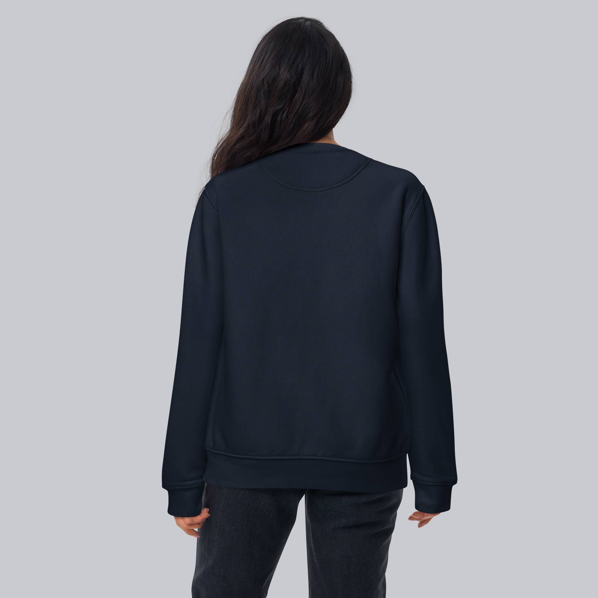 Navy long-sleeve shirt with custom Music Code