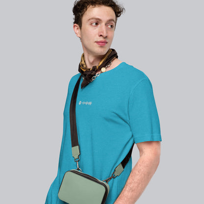 Aqua Tshirt with embroidered custom music code