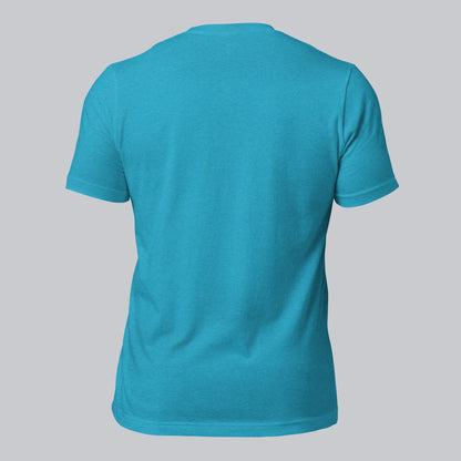 Aqua Tshirt with embroidered custom music code