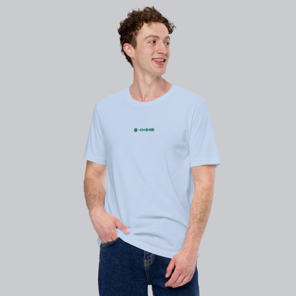 Baby blue unisex tshirt with custom music code