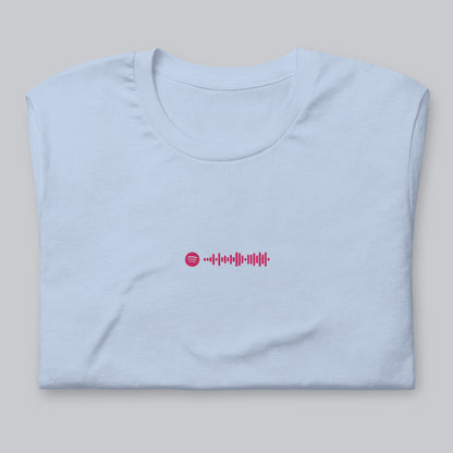 Baby blue unisex tshirt with custom music code
