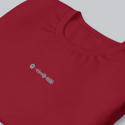 Bordeaux unisex tshirt with custom music code