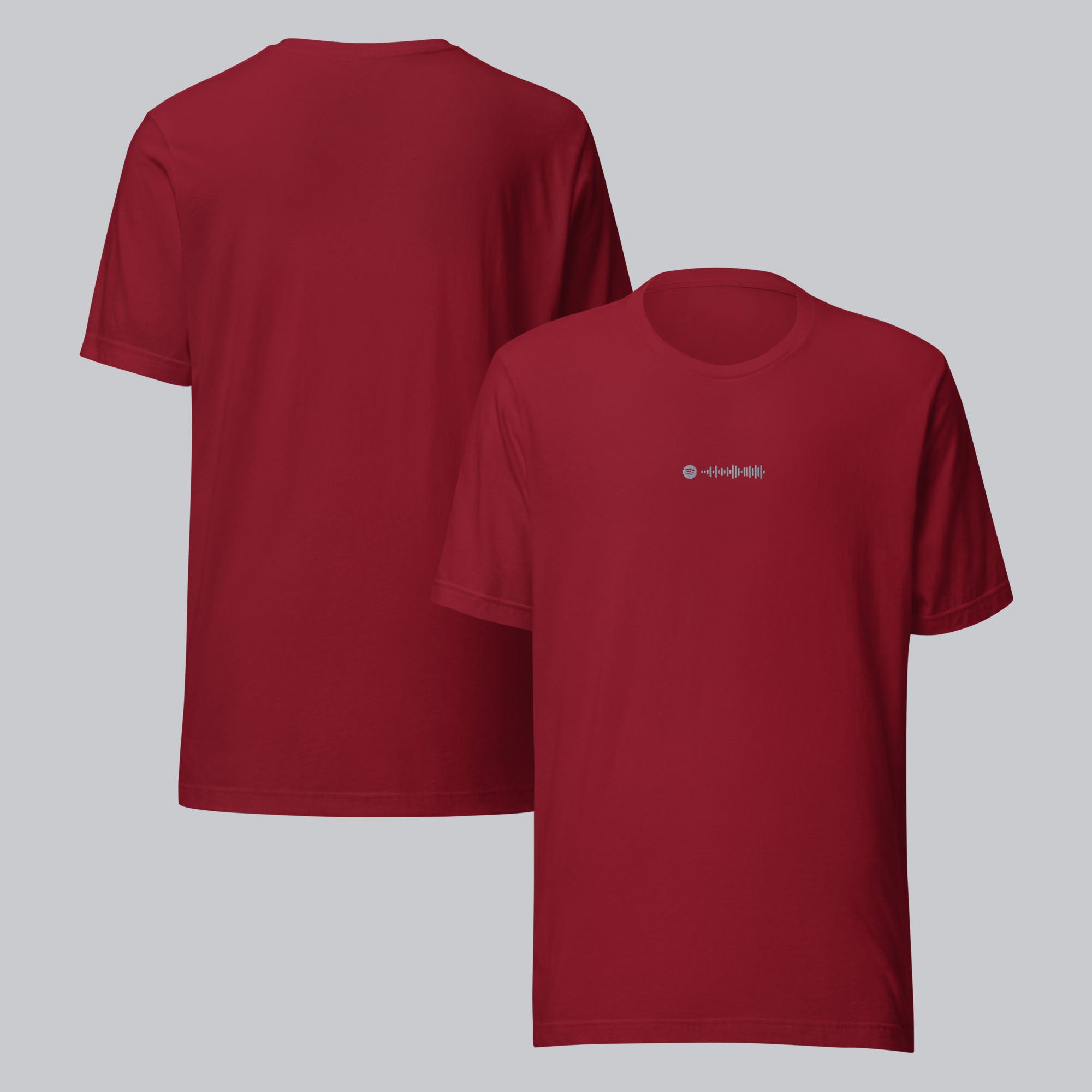 Bordeaux unisex tshirt with custom music code