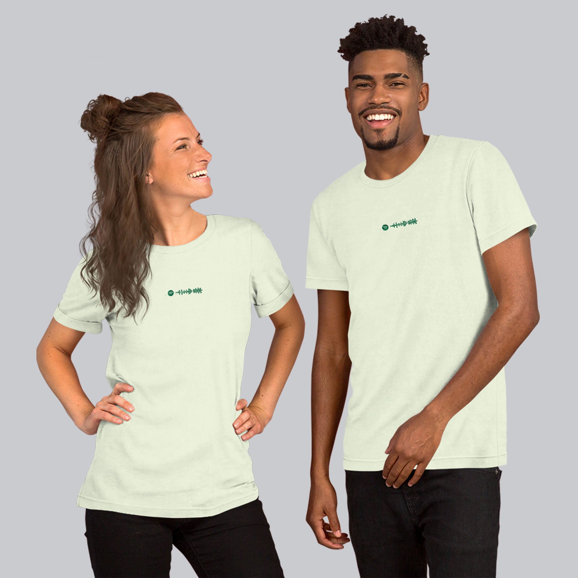 Light yellow unisex tshirt with custom music code