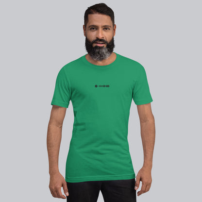 Green Tshirt with embroidered custom music code