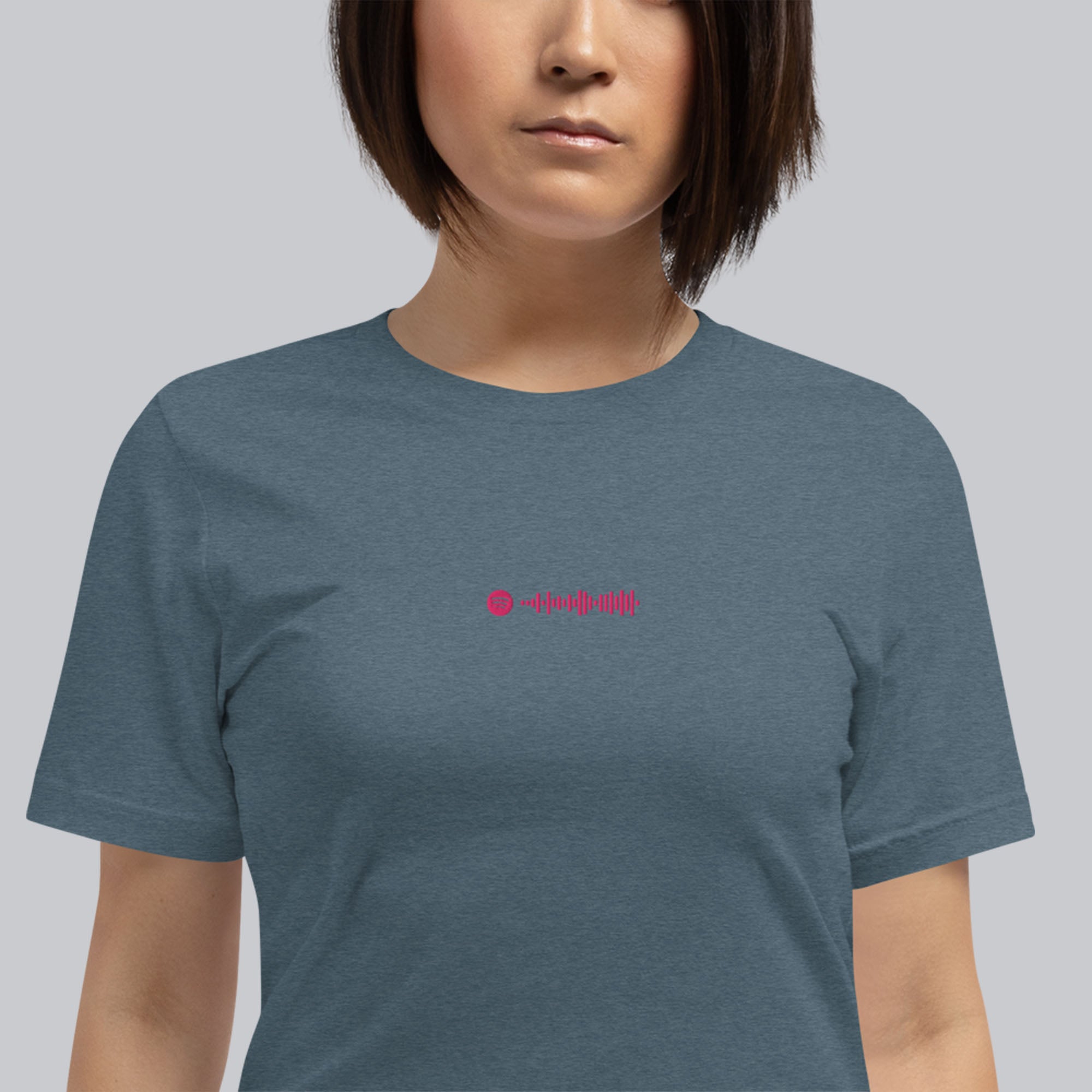 Dark grey unisex tshirt with custom music code