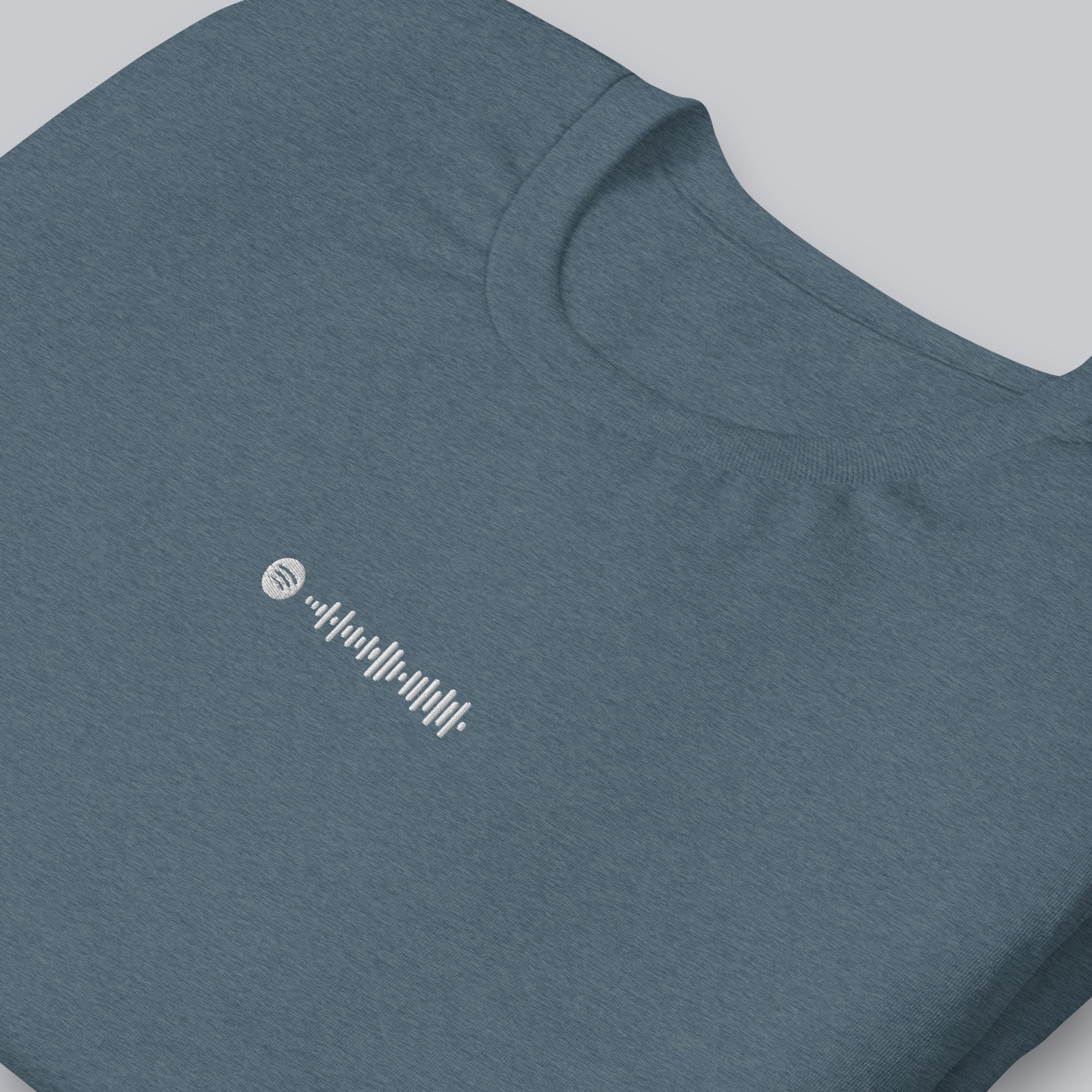 Dark grey unisex tshirt with custom music code