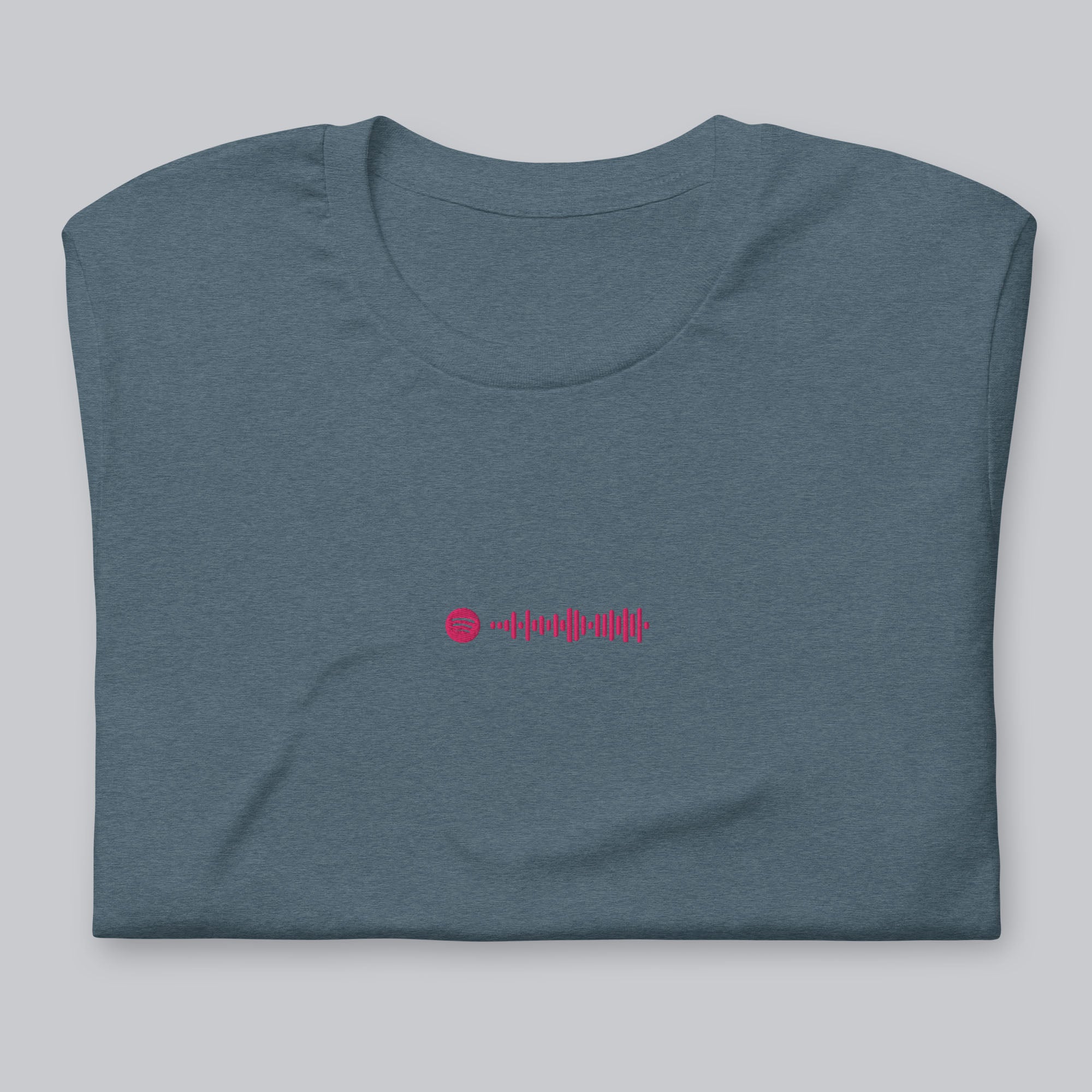 Dark grey unisex tshirt with custom music code