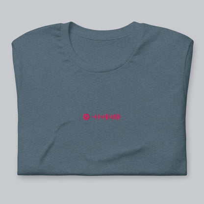 Dark grey unisex tshirt with custom music code