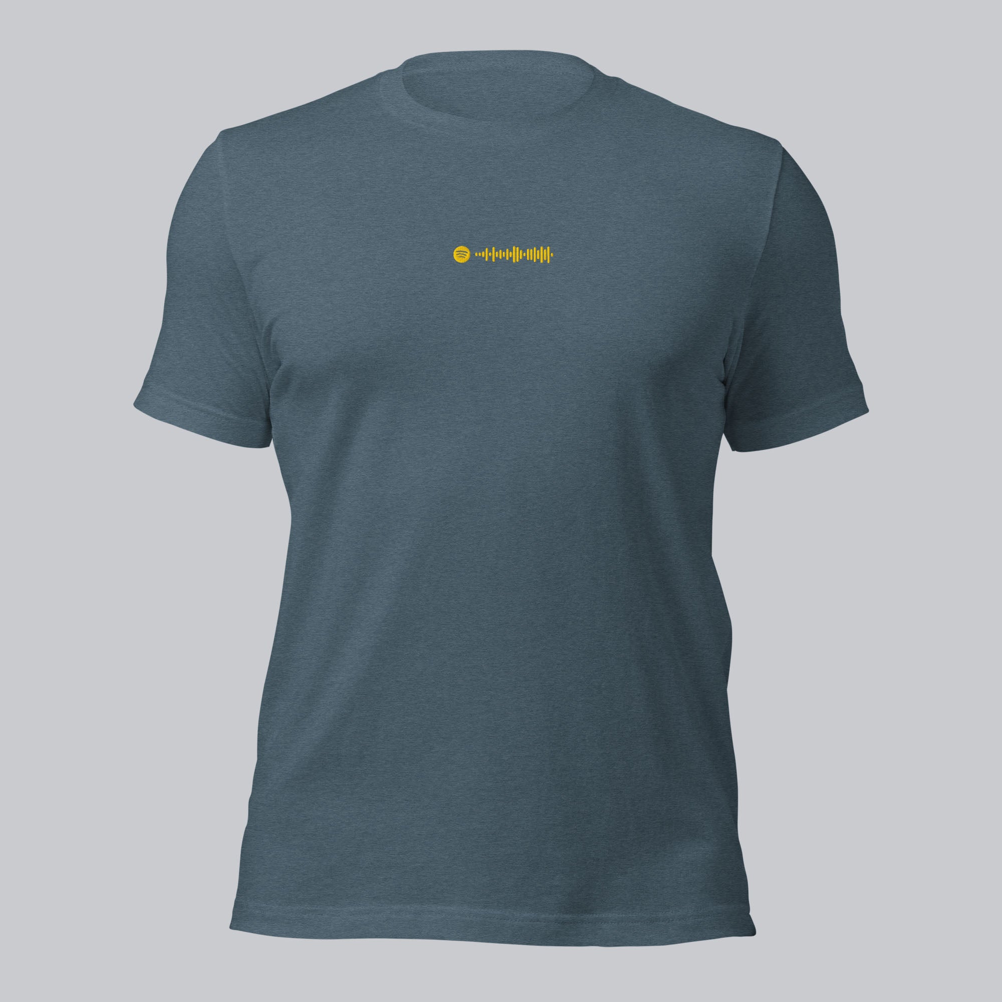 Dark grey unisex tshirt with custom music code