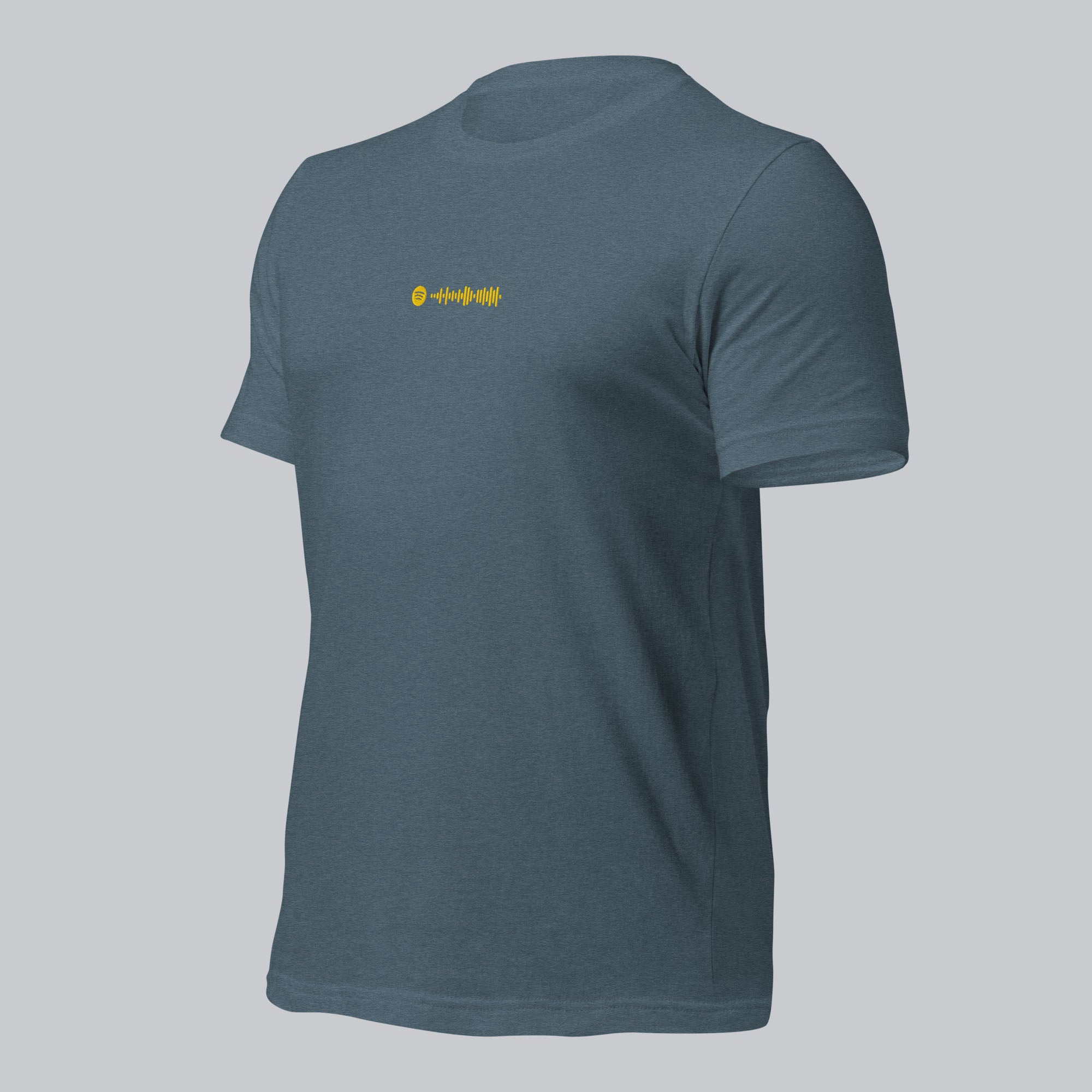 Dark grey unisex tshirt with custom music code