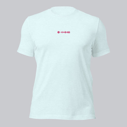 Light Blue unisex tshirt with custom music code