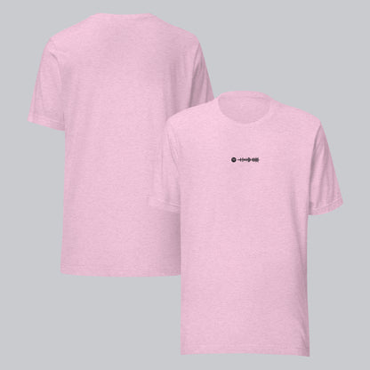 Lilac unisex tshirt with custom music code