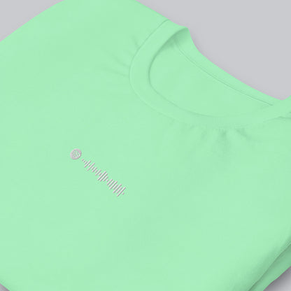 Mint unisex tshirt with custom music code