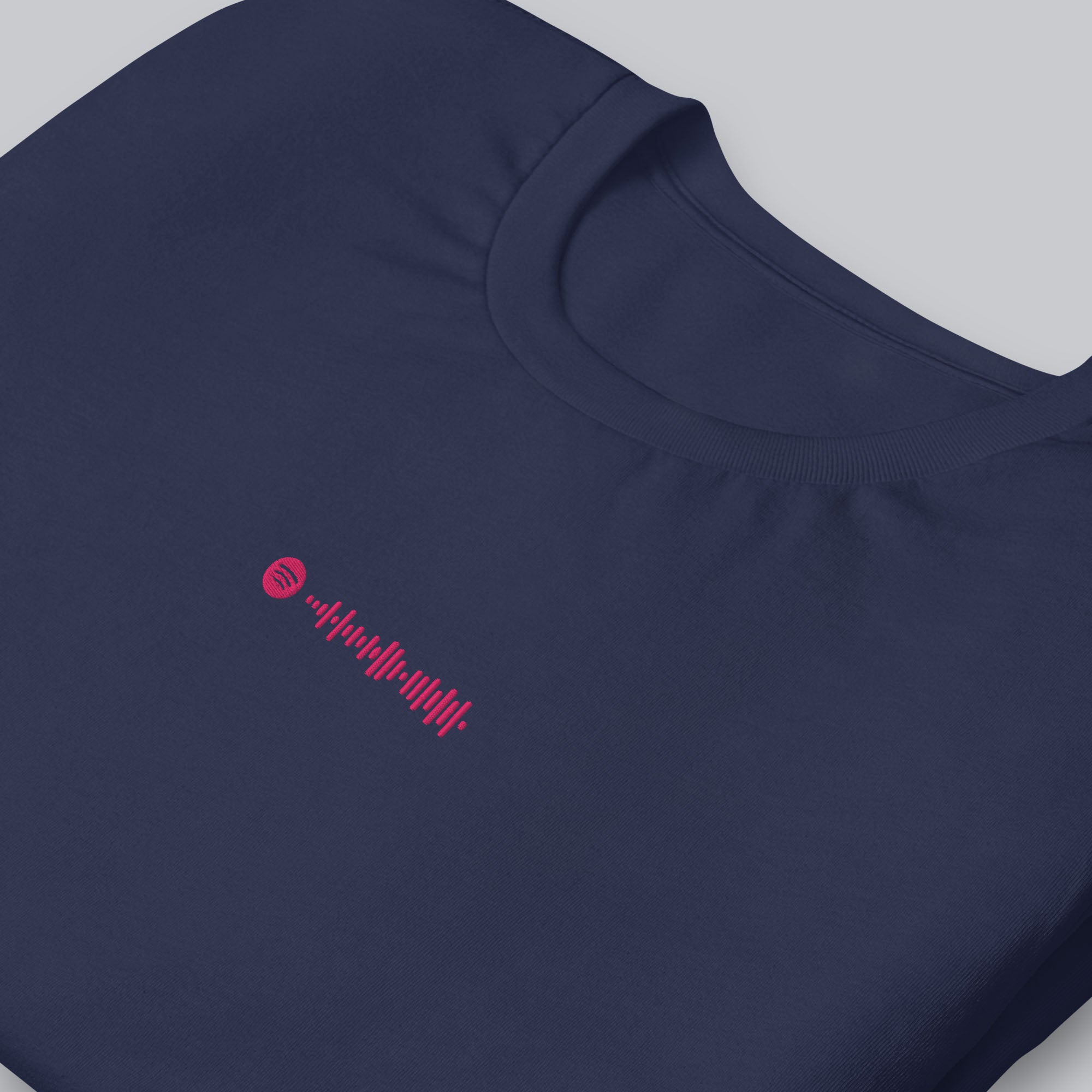 Navy unisex tshirt with custom music code