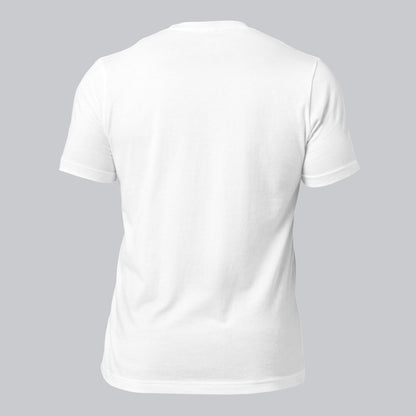 White unisex tshirt with custom music code