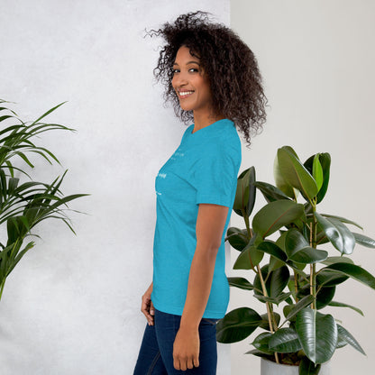 Aqua Tshirt with printed custom music code and text