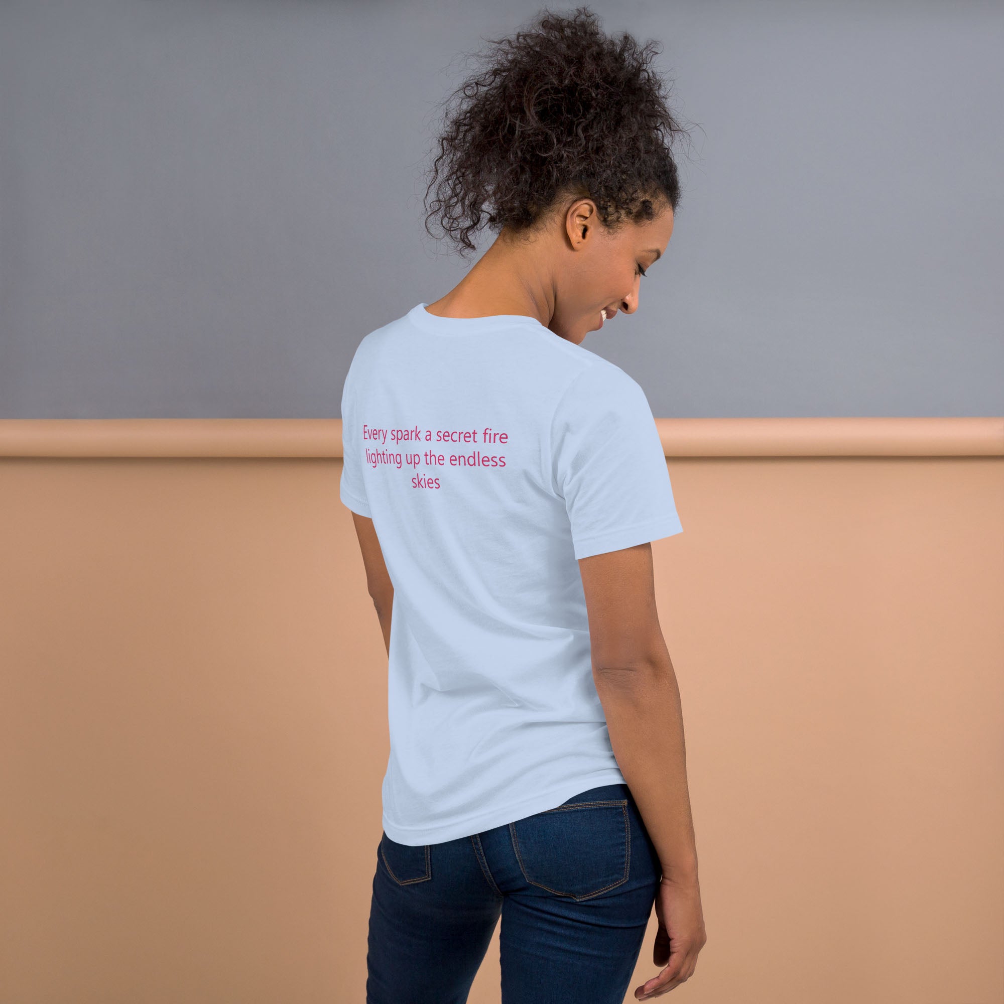 Baby blue Tshirt with printed custom music code and text