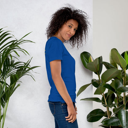 Blue Tshirt with printed custom music code and text