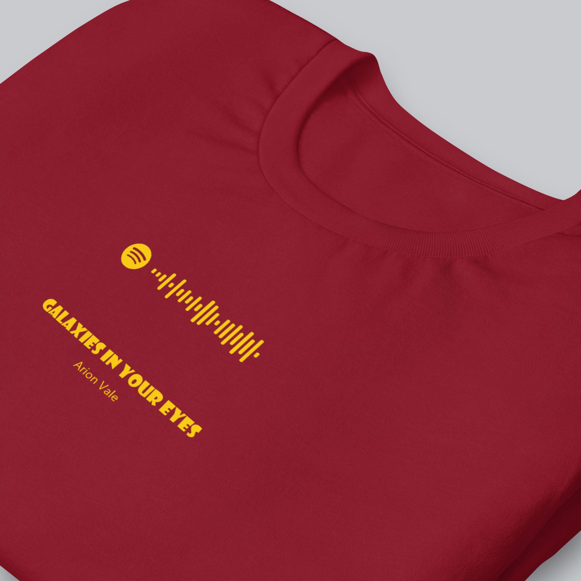 Bordeaux Tshirt with printed custom music code and text