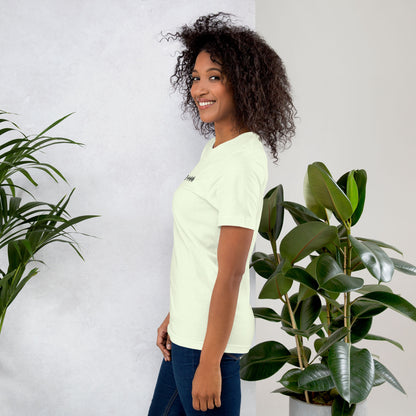 Light yellow Tshirt with printed custom music code and text