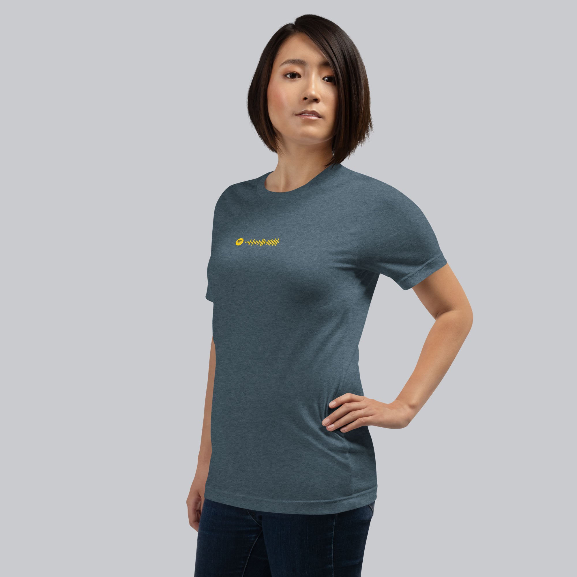 Dark grey Tshirt with printed custom music code and text