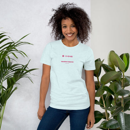 Light blue Tshirt with printed custom music code and text