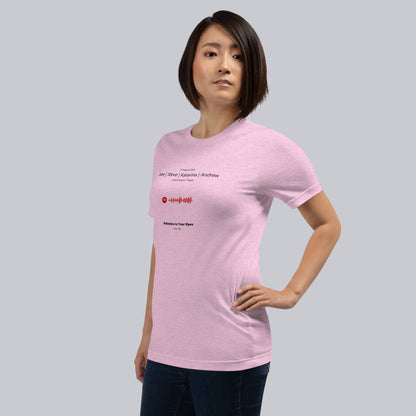 Lilac Tshirt with printed custom music code and text