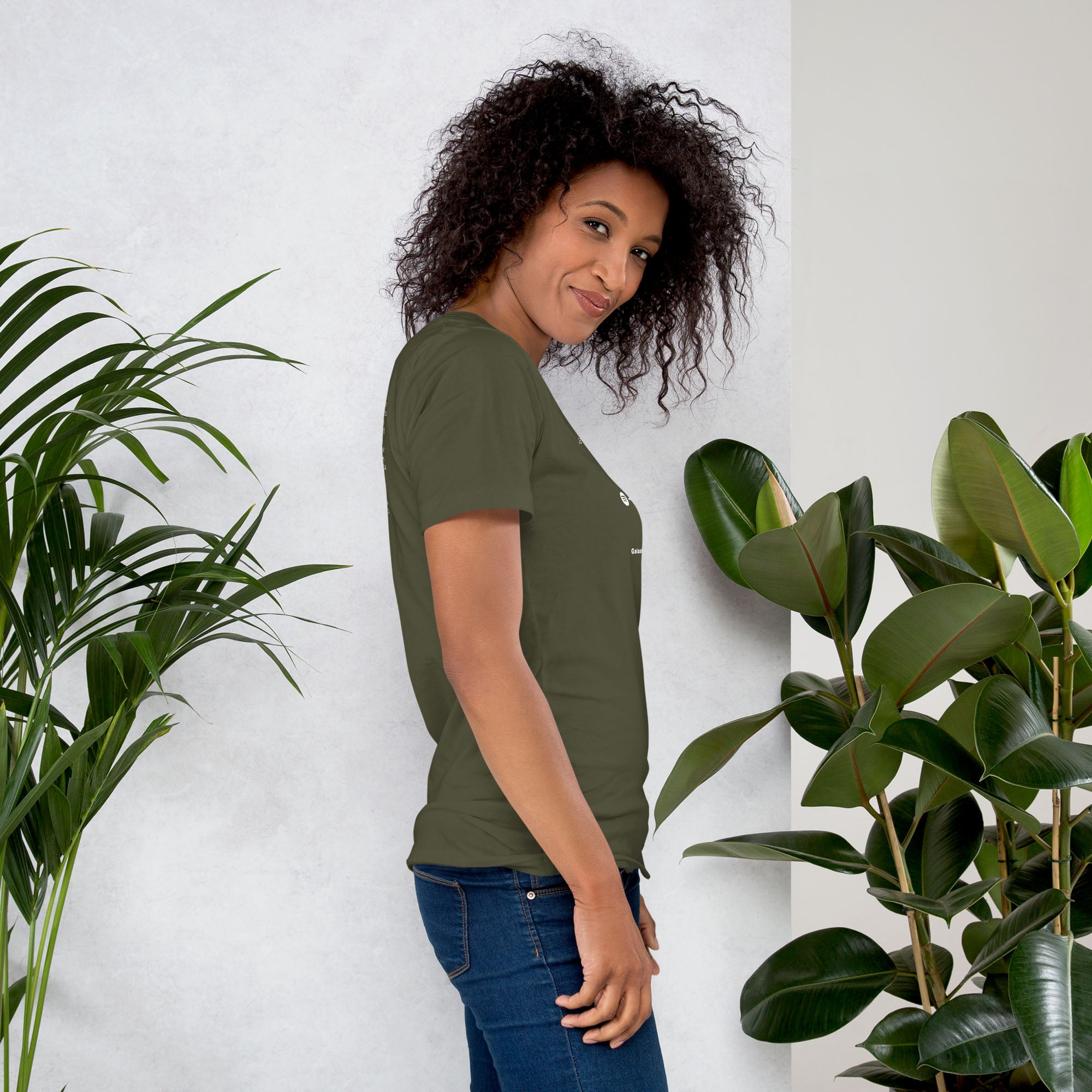 Military green Tshirt with printed custom music code and text