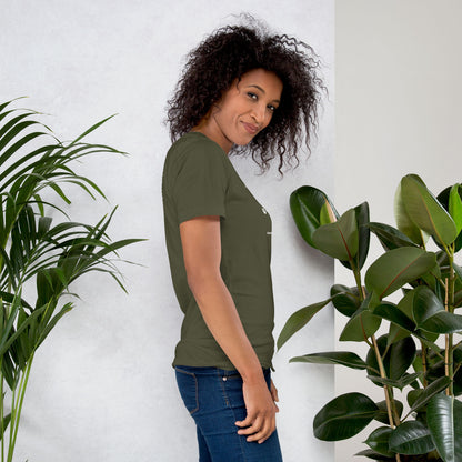 Military green Tshirt with printed custom music code and text
