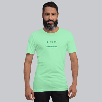 Mint Tshirt with printed custom music code and text