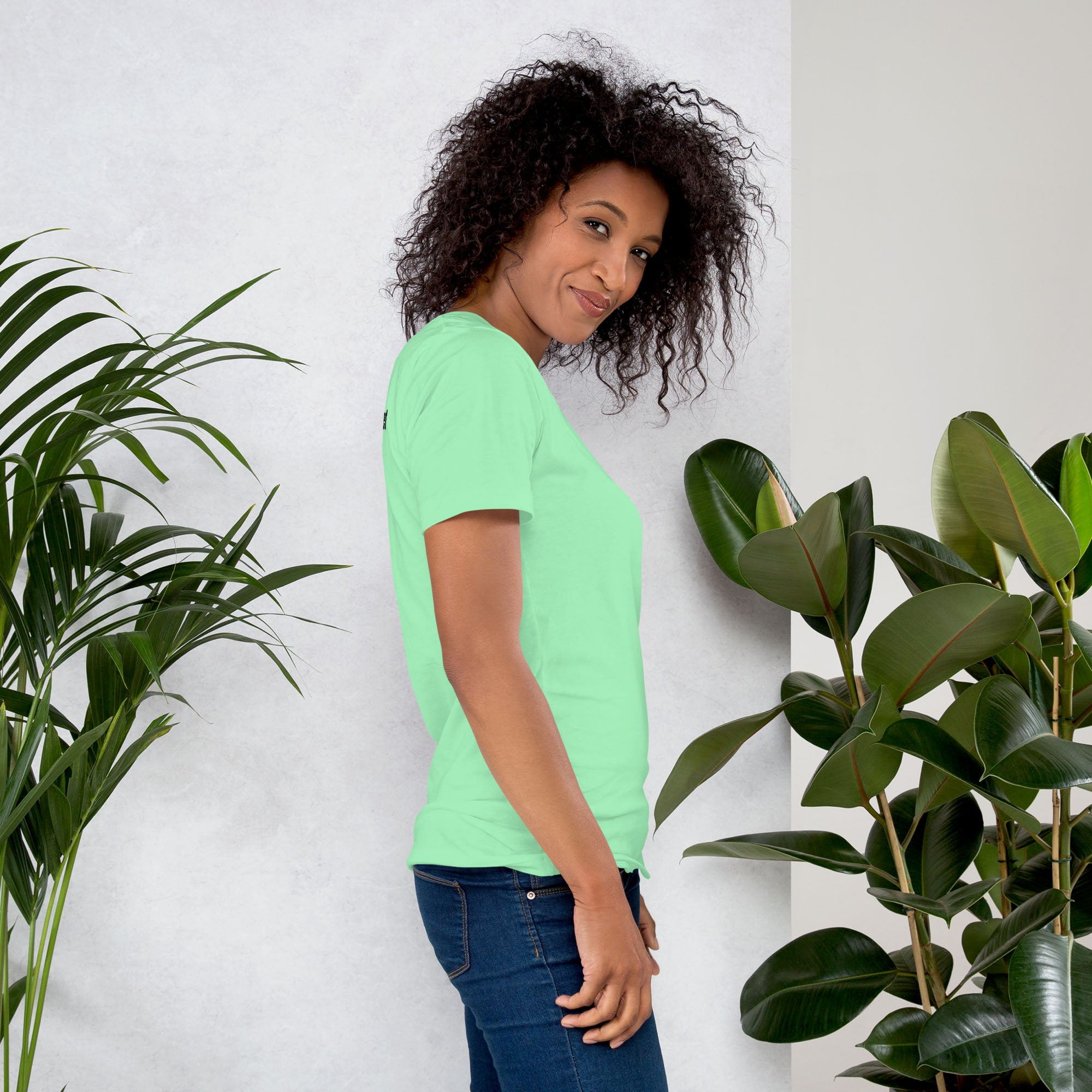 Mint Tshirt with printed custom music code and text