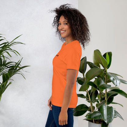Orange Tshirt with printed custom music code and text
