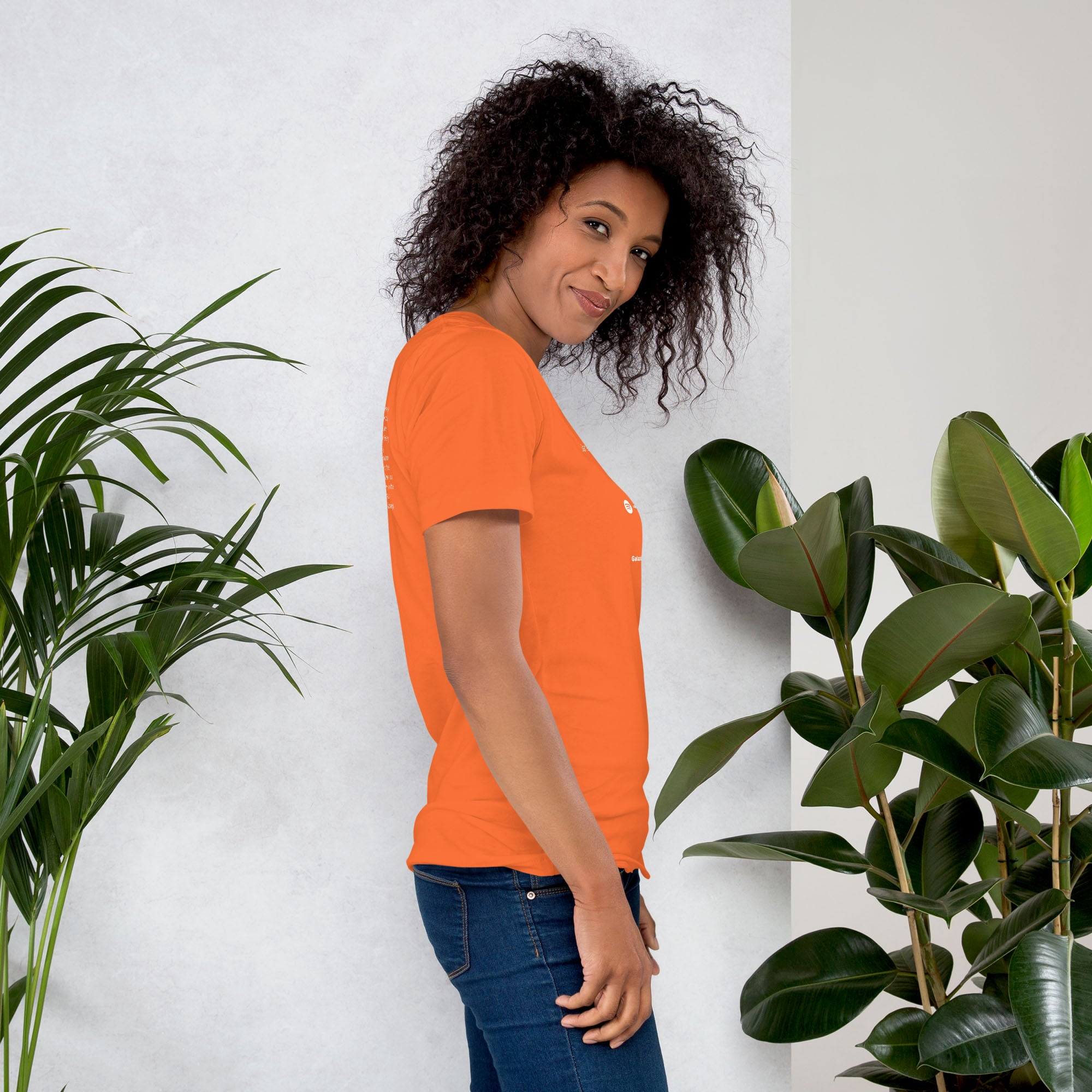 Orange Tshirt with printed custom music code and text
