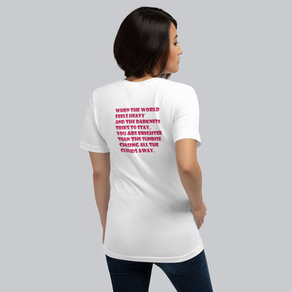 White Tshirt with printed custom music code and text