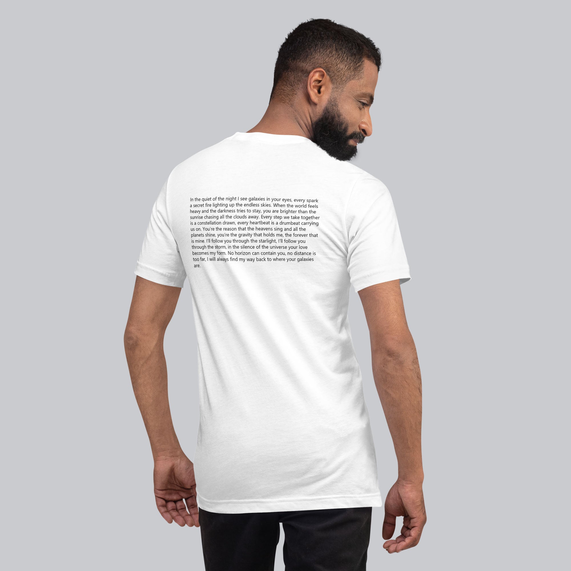 White Tshirt with printed custom music code and text