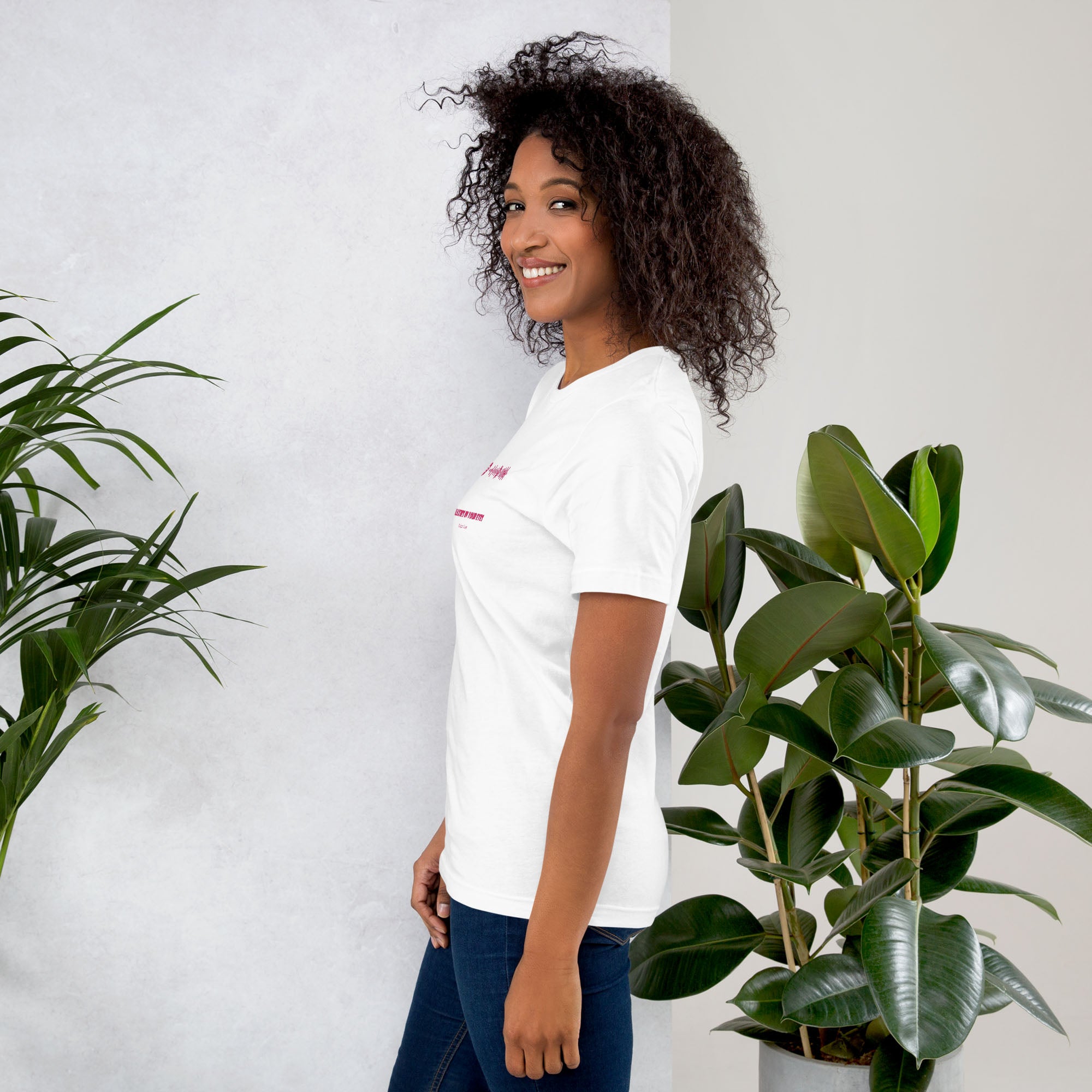 White Tshirt with printed custom music code and text