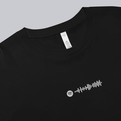 Black Crop Top tshirt with custom Music Code