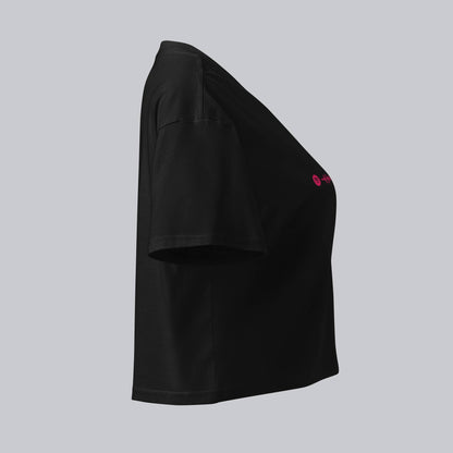 Black Crop Top tshirt with custom Music Code
