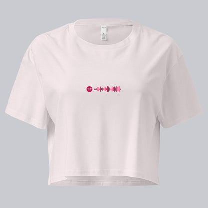 Light Pink Crop Top tshirt with custom Music Code