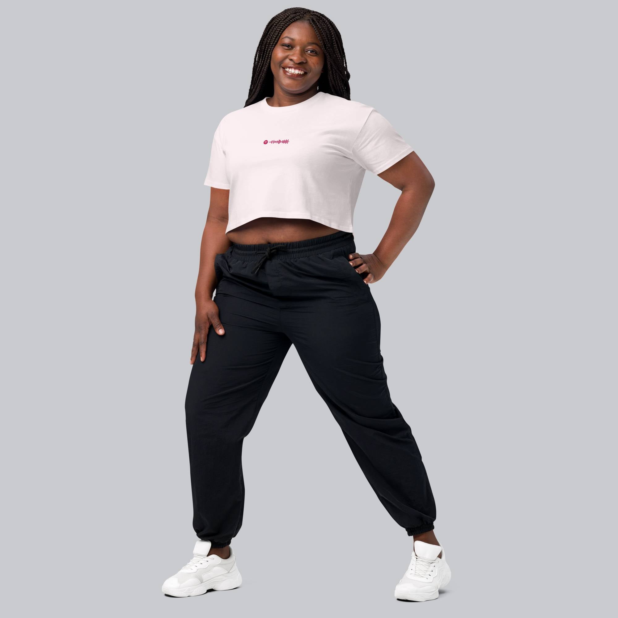 Light Pink Crop Top tshirt with custom Music Code