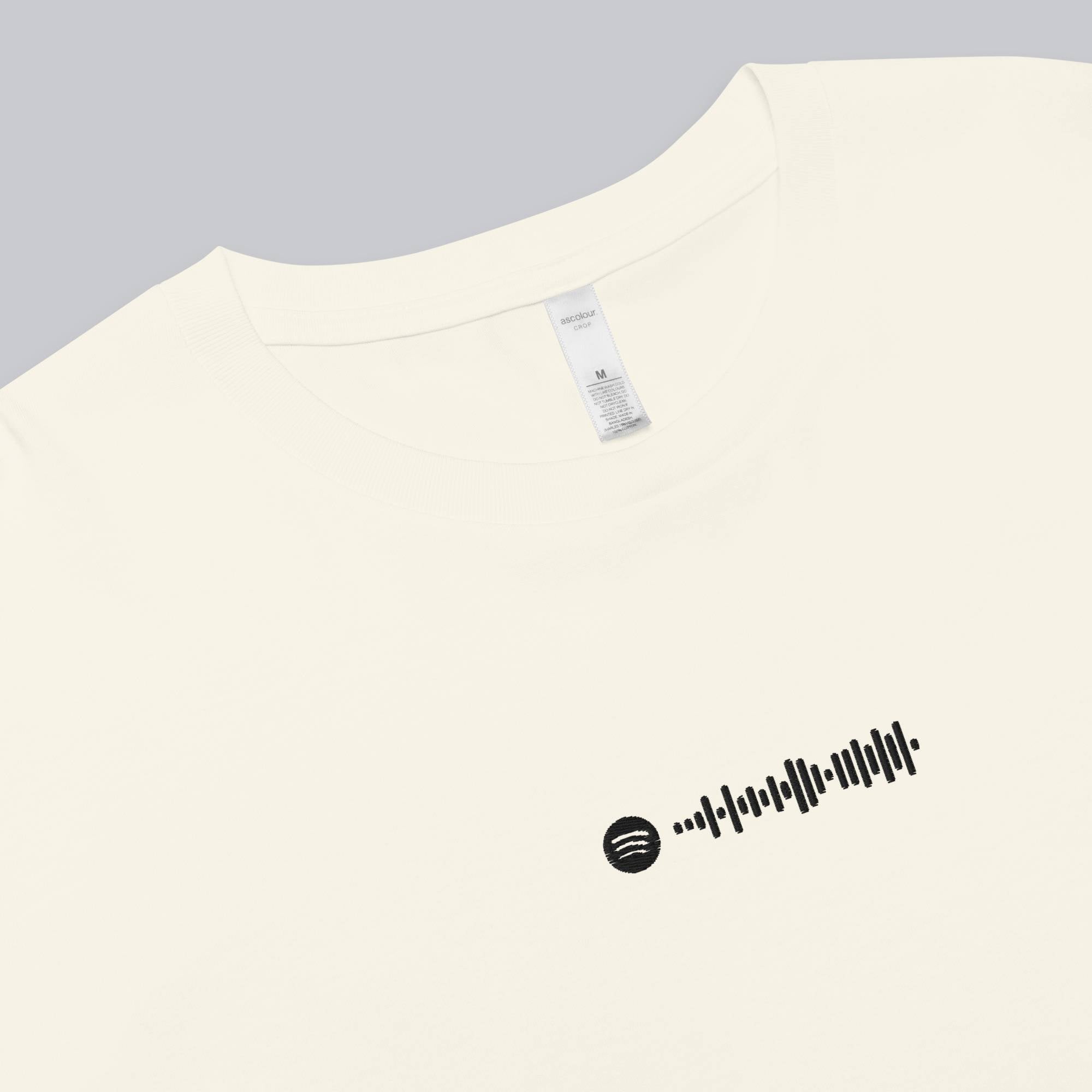 Light yellow Crop Top tshirt with custom Music Code