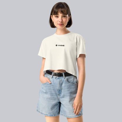 Light yellow Crop Top tshirt with custom Music Code