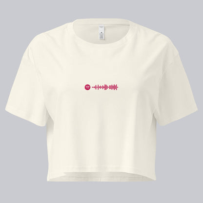 Light yellow Crop Top tshirt with custom Music Code