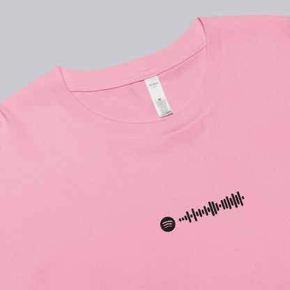 Pink Crop Top tshirt with custom Music Code