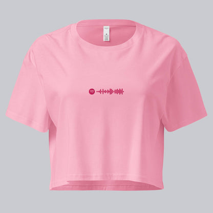 Pink Crop Top tshirt with custom Music Code